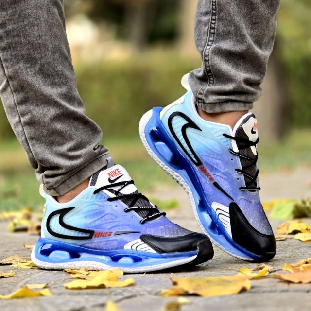 تخفیف ویژه این هفته کفش  کتونی مردانه و پسرانه نایک زیره کپسولی رنگ آبی یه کار خاص و بی نظیر با ارسال رایگان