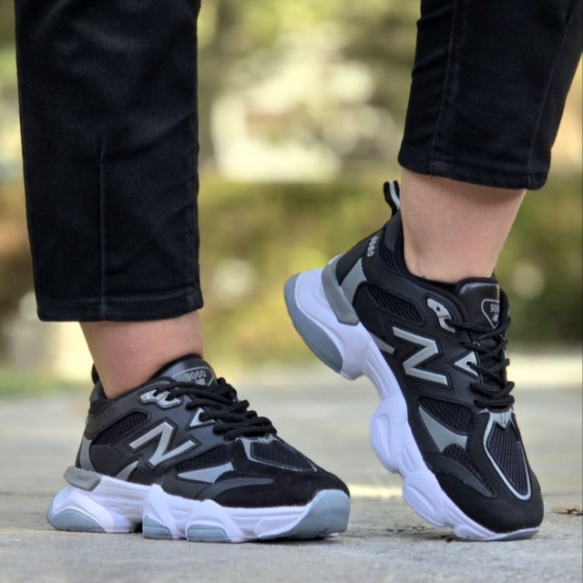 حراج ویژه کفش کتونی اسپرت زنانه دخترانه مدل نیوبالانس 9060  بینظیر و دلبر رنگ مشکی طوسی باارسال رایگان