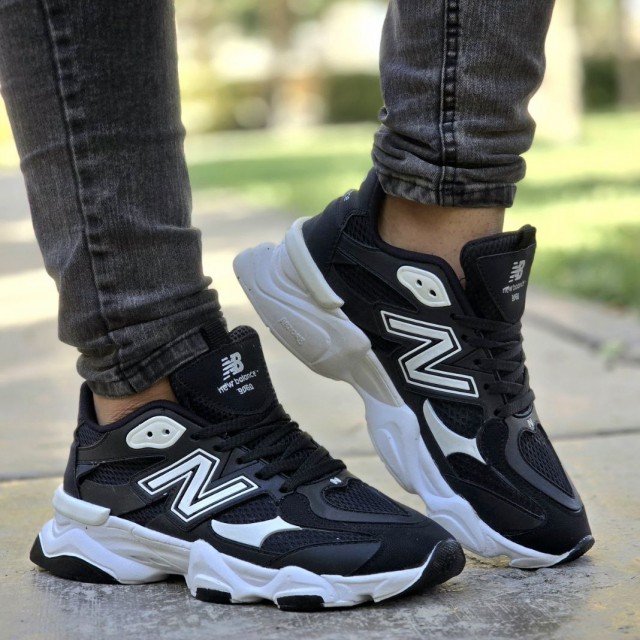 حراج فوق العاده  کفش کتونی اسپرت مردانه پسرانه مدل نیوبالانس راحت و بادوام رنگ مشکی سفید باارسال رایگان