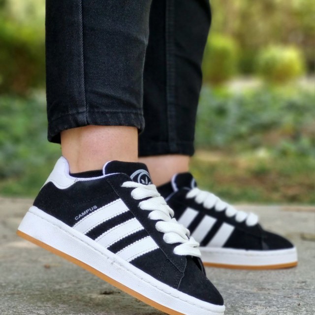 فروش ویژه کفش ونس زنانه دخترانه مدل campus  شیک و سبک رنگ مشکی سفید باارسال رایگان