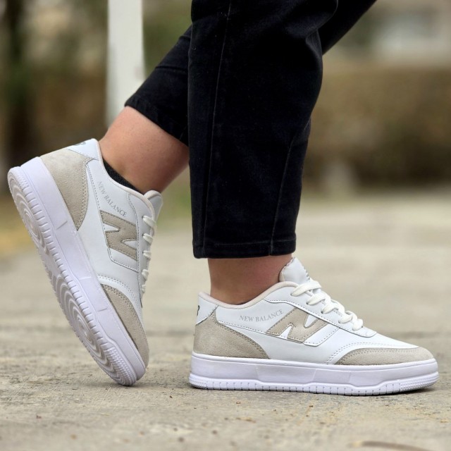 فروش استثنایی کفش کتونی اسپرت ونس دخترانه شیک و دلبر رنگ  سفید طوسی باارسال رایگان