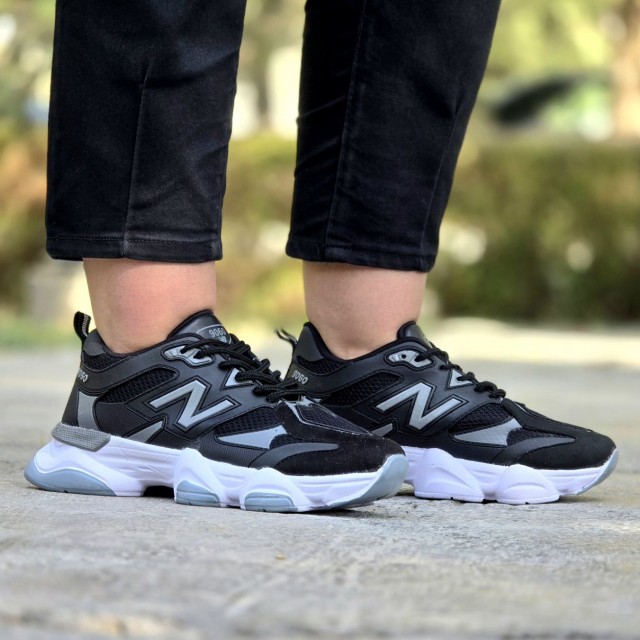 فروش خاص کفش کتونی اسپرت زنانه دخترانه مدل نیوبالانس 9060 مقاوم و جذاب رنگ مشکی طوسی باارسال رایگان