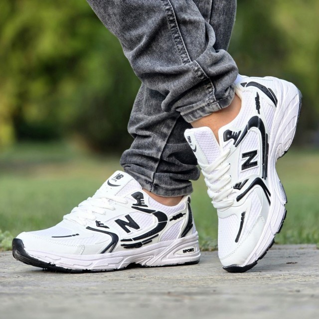 حراااجی کفش کتونی اسپرت پسرانه و مردانه مدل نیوبالانس 530  شیک و خفن رنگ سفید مشکی با ارسال رایگان