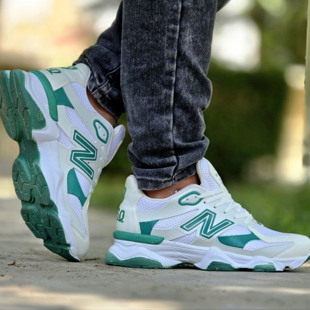 فروش جدید کفش کتونی اسپرت مردانه و پسرانه مدل  نیوبالانس 9060  سبک و راحت رنگ سفید سبز با ارسال رایگان