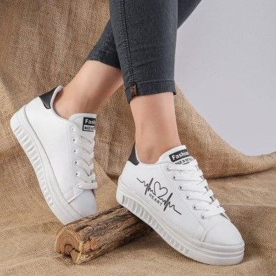 حراج  عالی  کفش اسپرت زنانه دخترانه مدل ونس ضربان زیبا و خوشپا رنگ سفید مشکی با ارسال رایگان