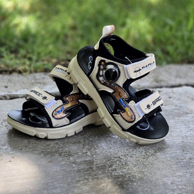 فروش ویژه صندل بچگانه چسبی جدید و شیک  رنگ کرم قهوه ای   با ارسال رایگان