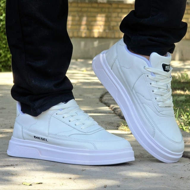 حراج بی نظیر کفش اسپرت ونس مردانه پسرانه مدل  دیزل Diesel  با طرحی جذاب رنگ سفید تمام با ارسال رایگان