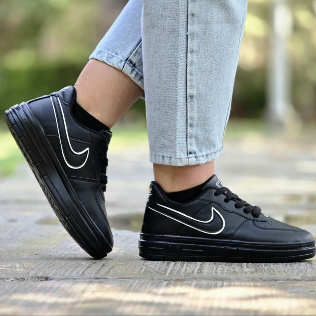 فروش  کفش اسپرت  ونس زنانه دخترانه مدل نایکی نرم و مقاوم رنگ مشکی نایک سفید  با ارسال رایگان