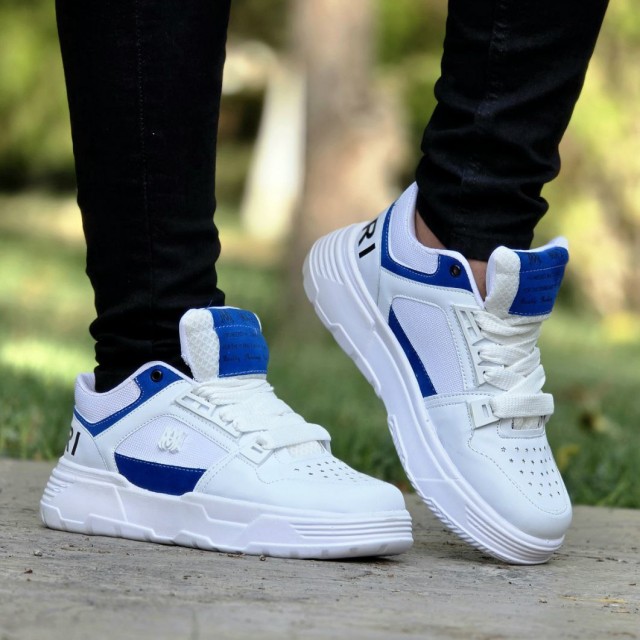 فروش واقعی کفش اسپرت مردانه پسرانه مدل  Amiri (امیری) خااااص رنگ سفید آبی  با ارسال رایگان