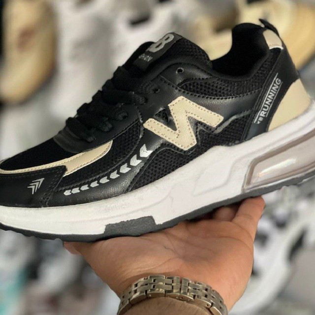 فرووووش عالی کفش کتونی اسپرت زنانه دخترانه مدل نیوبالانس  زیبا و ویژه رنگ مشکی کرم با ارسال رایگان