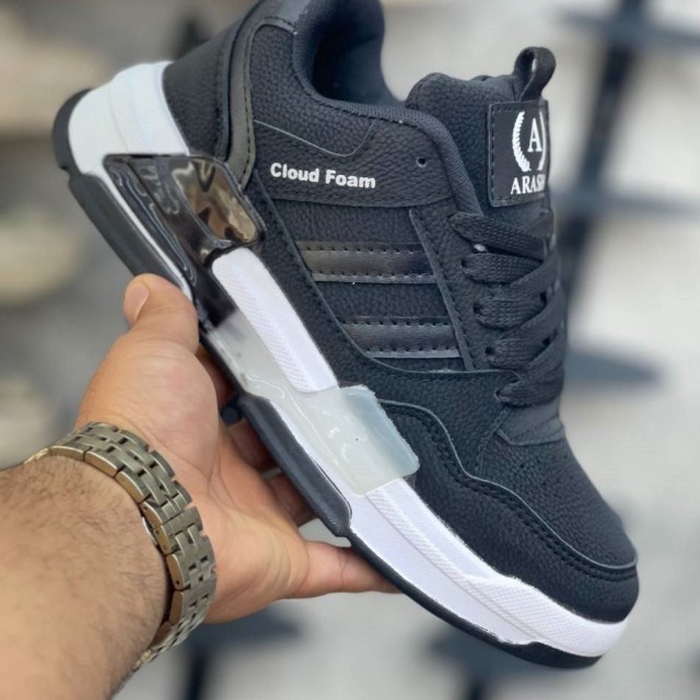 حراج جذاب کفش کتونی اسپرت زنانه دخترانه مدل کلود فوم شیک و به روز رنگ مشکی تمام زیره سفید با ارسال رایگان