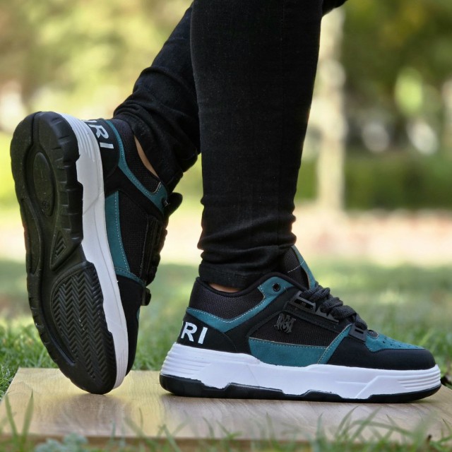 فروش جدید کفش اسپرت مردانه پسرانه مدل  Amiri (امیری) بی نقص و ترند رنگ مشکی سبز با ارسال رایگان