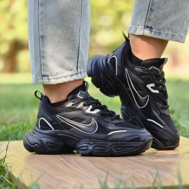 تخفیف بی تکرار کفش کتونی اسپرت زنانه دخترانه مدل نایک شیک و مدرن  رنگ مشکی تمام  با ارسال رایگان