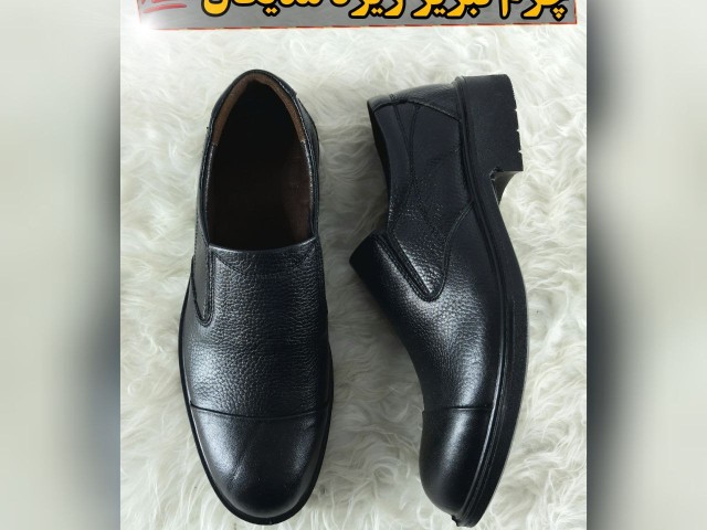 هدیه روز پدر کفش مجلسی مردانه چرم طبیعی  تبریز زیره پیو طبی صدرصد کیفیت عالی