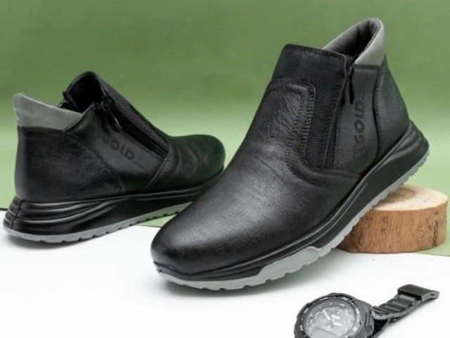 کفش نیم بوت مردانه چرمی  طبی مدل گلد اصفهان  واکس خور شیک