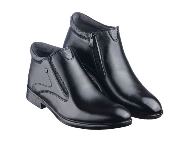 کفش نیم بوت مردانه چرمی کشی زیپی  طبی مدل گلد اصفهان  واکس خور جدید