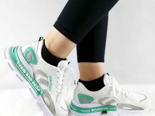 کفش کتونی اسپرت زنانه دخترانه زنانه شیک و زیبا سفید سبز