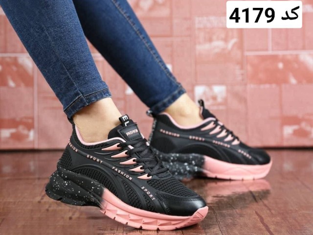کفش کتونی اسپرت زنانه دخترانه مدل کهکشانی مشکی گلبهی