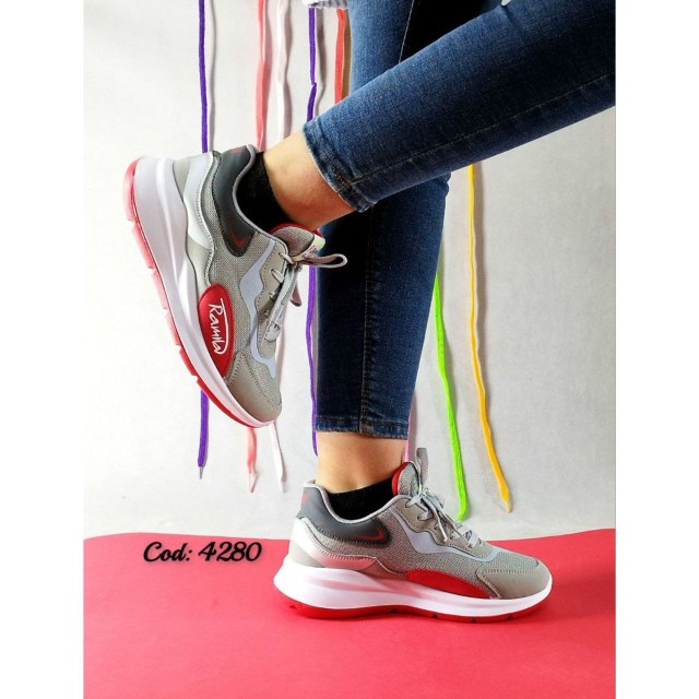 صد در صد طبی با گارانتی 6 ماهه کفش کتونی  اسپرت زنانه دخترانه رامیلا کفش باشگاهی  طوسی