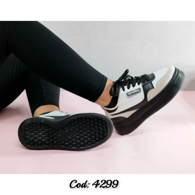 خرید تکی  از تولیدی جدید ترین مدل بازار تهران کفش ونس  کتونی اسپرت دخترانه زنانه مدل برشکا مشکی طوسی 4299