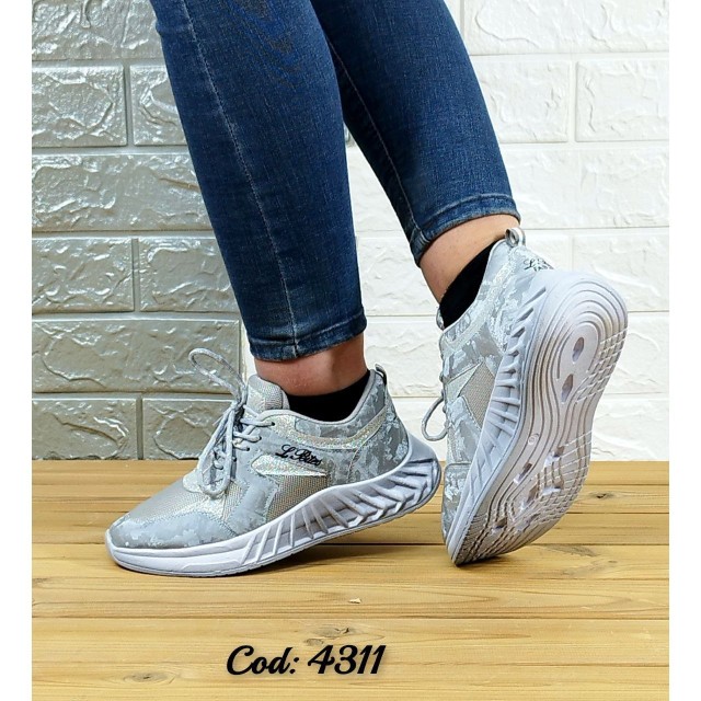 خرید تکی از تولیدی کفش شیک کتونی اسپرت زنانه دخترانه زنانه زیره پیو راحت ارسال رایگان  طوسی 4311