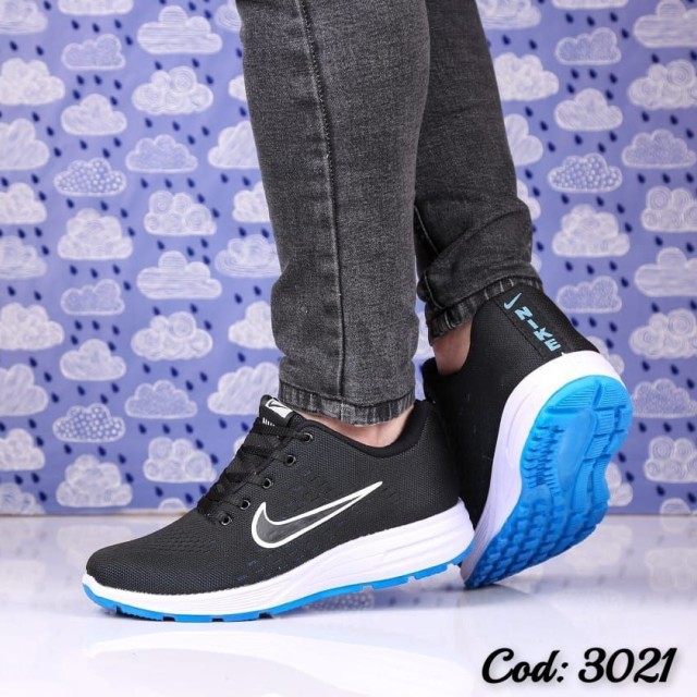 تخفیف ویژه کفش کتونی  اسپرت مردانه نایک فوق العاده شیک و راحت زیره طبی  قابل شستشو مشکی ابی 3021