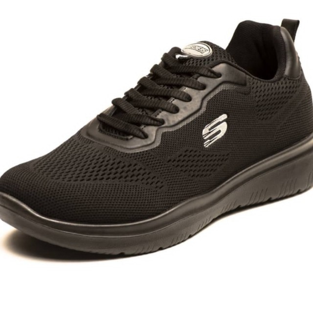 کفش اسپرت مخصوص پیاده روی مردانه فوق العاده شیک و راحت  مدل اسچیکرز رنگ مشکی تمام بندی  4344