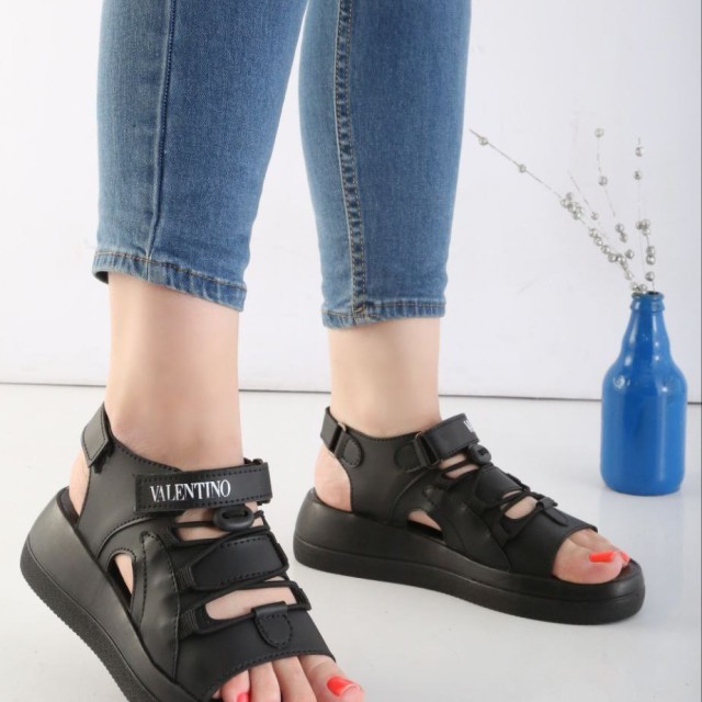 حراج ویژه این هفته کفش صندل زنانه دخترانه طبی درجه یک شیک و راحت بندی و چسبی مشکی