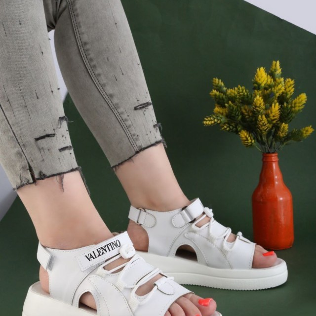 حراج ویژه این هفته کفش صندل زنانه دخترانه طبی درجه یک شیک و راحت بندی و چسبی سفید