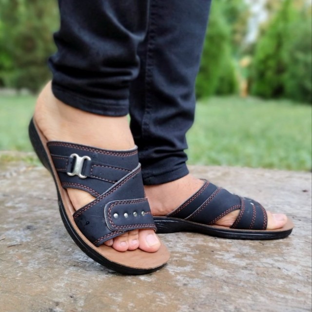 حراج محدود دمپایی صندل  مردانه با کیفیت طبی  قابل شستشو زیره تزریق