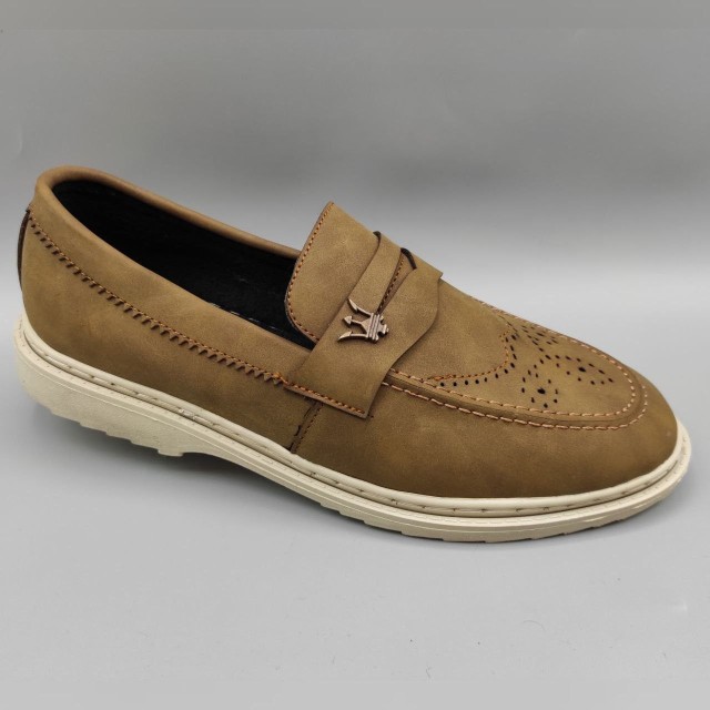 حراج ویژه  کفش کالج مجلسی مردانه و پسرانه  چرمی  و بادوام زیره سبک و راحت شیک خردلی