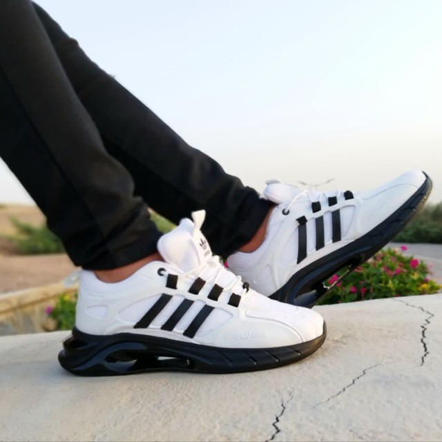 فروش ویژه  کفش کتونی کپسول اسپرت مردانه آدیداس های کپی زیره کپسولی واقعی زیره پیو نرم راحت سفید 3481