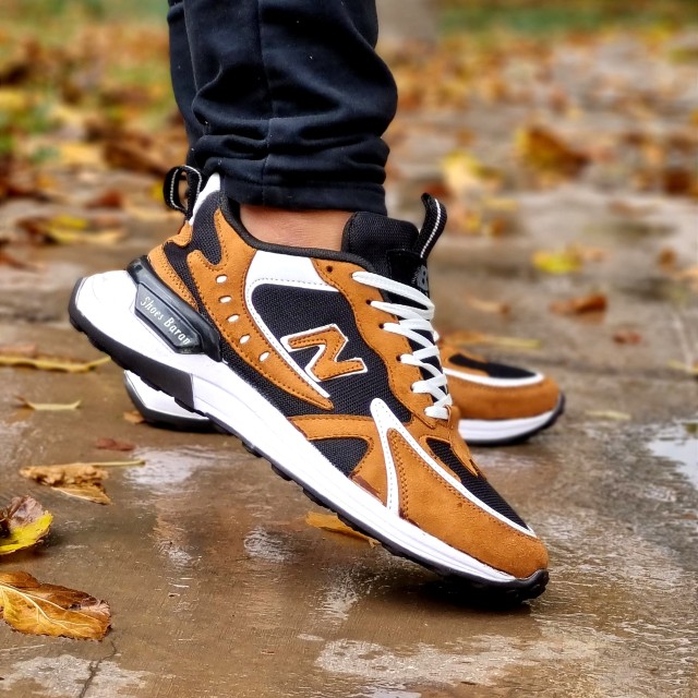 کفش نیوبالانس کتونی اسپرت مردانه زیره پیو راحت مشکی قهوه ای