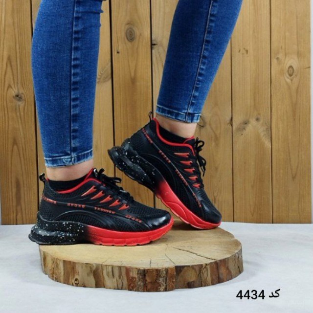 کفش  زنانه دخترانه اسپرت مدل کهکشانی رویه پختی مشکی قرمز خوش رنگ با ارسال رایگان 4434