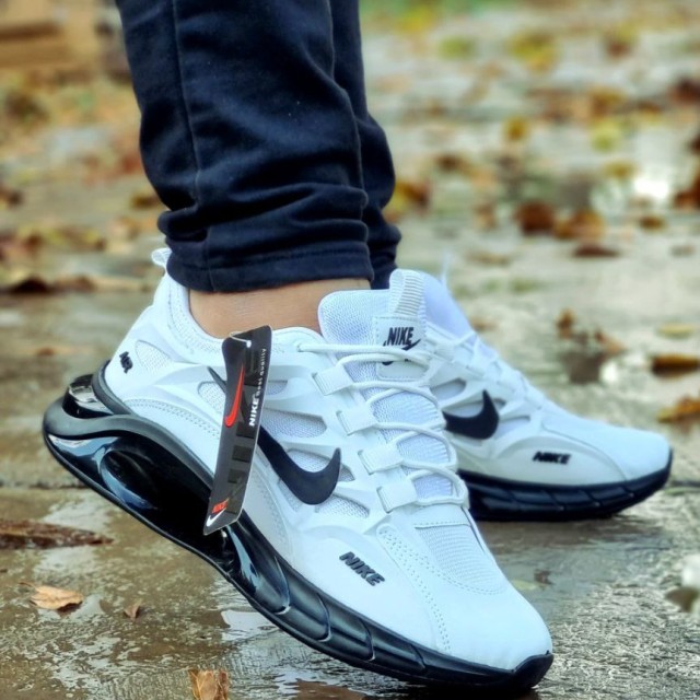 کفش اسپرت مردانه فوق العاده شیک و راحت مدل نایک زیره کپسولی سفید مشکی با ارسال رایگان 3633