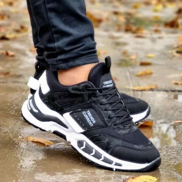 خرید کفش اسپرت مردانه فوق العاده شیک و راحت مدل ترند مشکی زیره سفید با ارسال رایگان 3640