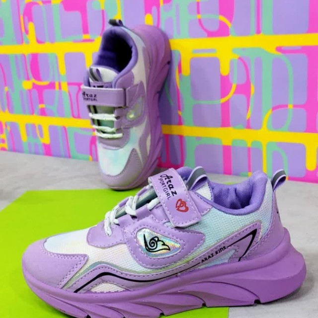 کفش  اسپرت بچگانه خوشگلترین مدل پاپیونی شیک رنگ بنفش جنس فوق العاده  با ارسال رایگان  5301