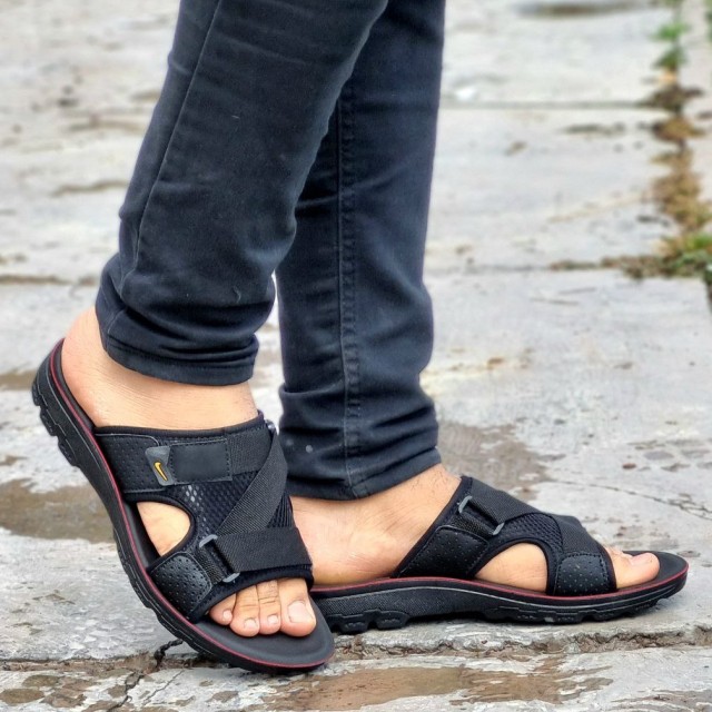 حراج محدود دمپایی صندل  مردانه پسرانه با کیفیت بالا طبی مشکی تمام با ارسال رایگان