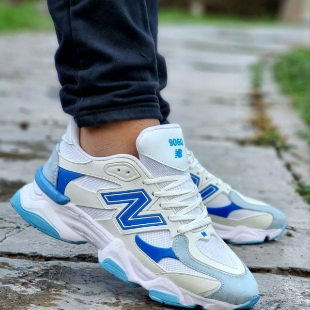 کفش نیوبالانس کتونی اسپرت مردانه پسرانه زیره پیو راحت سفید آبی جذاب  با ارسال رایگان 3720