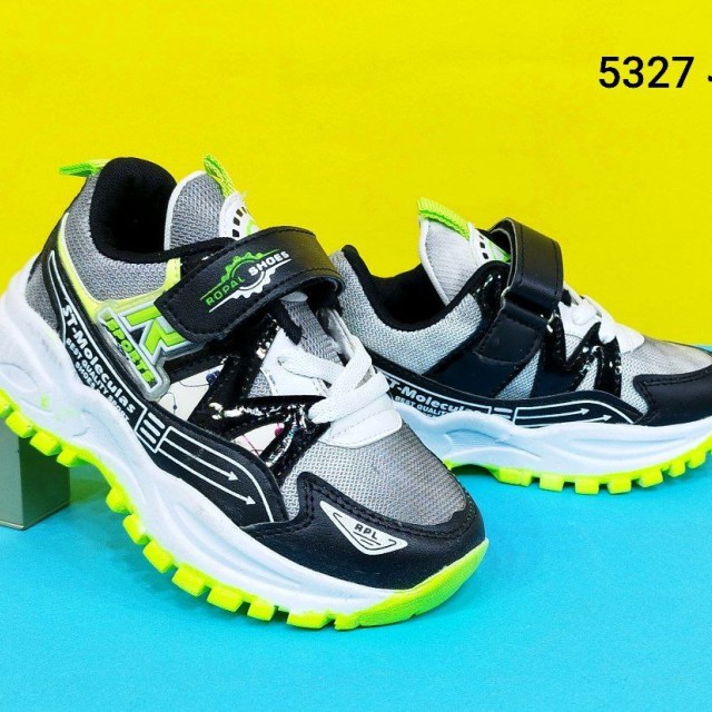 کفش کتونی اسپرت بچگانه طرح جدید سورن فوق العاده باکیفیت و مقاومت بالا مشکی سبز 5327