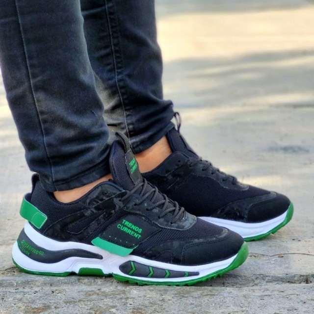 کفش اسپرت مردانه پسرانه مدل ترند مشکی سبز فوق العاده راحت با ارسال رایگان 3750