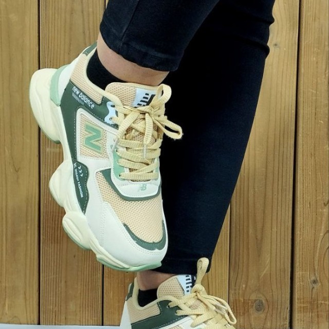 کفش کتونی اسپرت زنانه دخترانه مدل نیوبالانس رویه فابیلاک باکیفیت در رنگبندی جذاب کرمی سبز با ارسال رایگان 4333