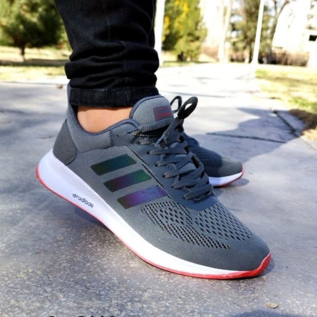 حراج باورنکردنی کفش اسپرت مردانه و پسرانه مدل اسپیسر جذاب و زیبا طوسی تیره هولوگرامی با ارسال رایگان