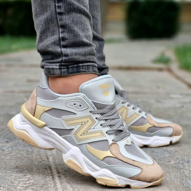 حراج ویژه کفش کتونی اسپرت مردانه و پسرانه مدل نیوبالانس خاص و جذاب طوسی کرم با ارسال رایگان