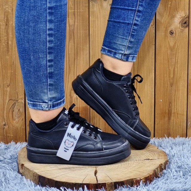 حراج ویژه کفش کتونی اسپرت دخترانه جدید مدل ونسHello مناسب برای خوش سلیقه ها مشکی تمام با  ارسال رایگان