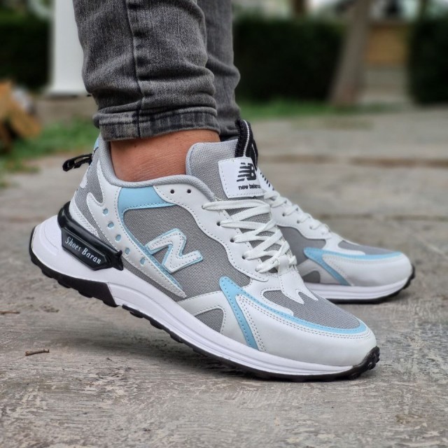 حراج باورنکردنی کفش کتونی اسپرت مردانه و پسرانه مدل نیوبالانس خوش پا و خوش فرم سفید طوسی  با ارسال رایگان