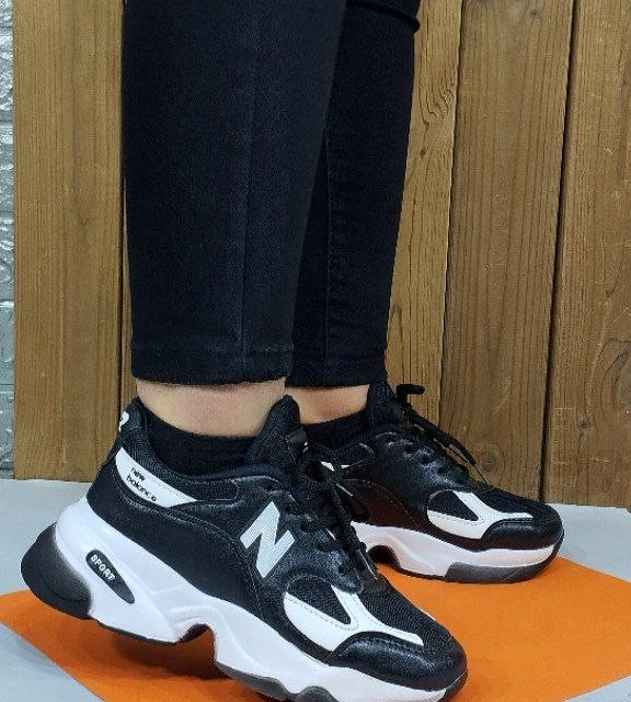 حراج فوق العاده  کفش کتونی اسپرت زنانه دخترانه مدل نیوبالانس زیبا و دلبر  مشکی سفید 4319 باارسال رایگان