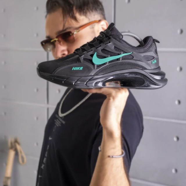 حراج ویژه کفش کتونی اسپرت مدل نایک زیره کپسولی مردانه پسرانه رنگ مشکی نایک سبز زیبا و جدید با ارسال رایگان 3631