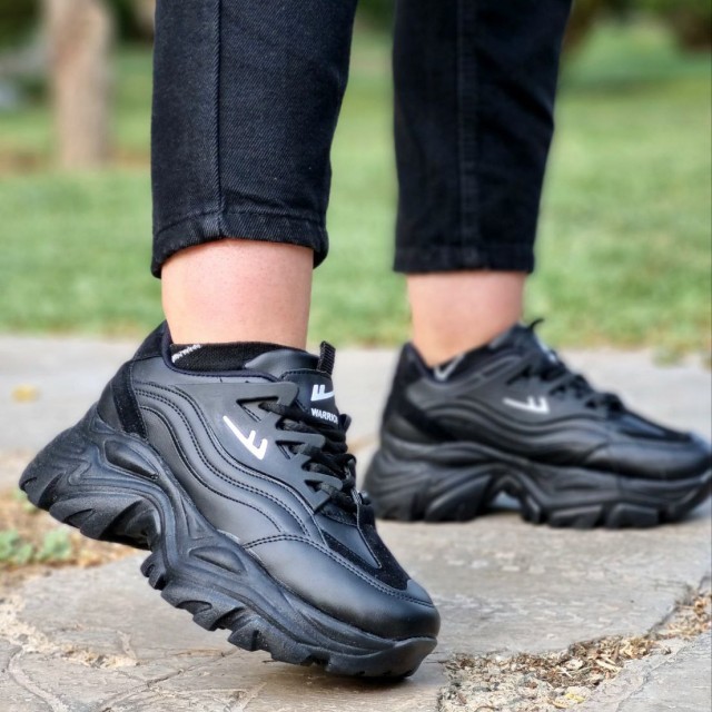 حراج باورنکردنی کفش کتونی اسپرت زنانه دخترانه مدل یاموتا زیره پیو راحت و شیک رنگ مشکی تمام جذاب و خاص  با ارسال رایگان