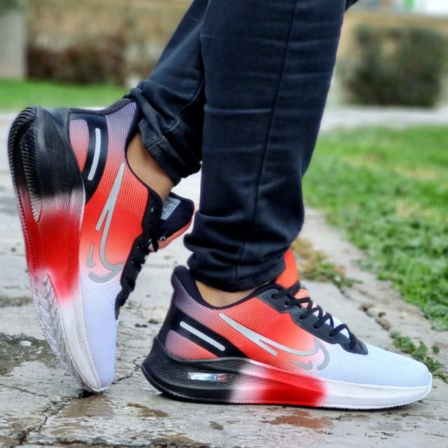 فروش ویژه کفش کتونی اسپرت مدل نایک اسپیسر مردانه پسرانه دو رنگ سفید قرمز بی نهایت زیبا و خاص با ارسال رایگان